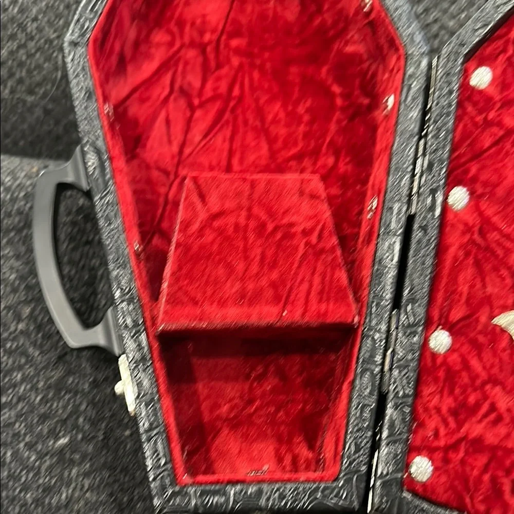 Gothic Black Coffin Bag HANDMADE AND ONE OF A KIND COFFIN PURSES - Picture 4 of 8